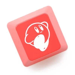 NOVELTY SHINE THROUGH KEYCAPS ABS ETCHED KIRBY BLACK RED CUSTOM MECHANICAL KEEB - Picture 1 of 6