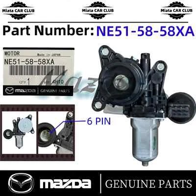 Motor regulador ventana eléctrica lateral pasajero genuino Mazda MX-5 Miata NE51-58-58X Foto 1 de 4