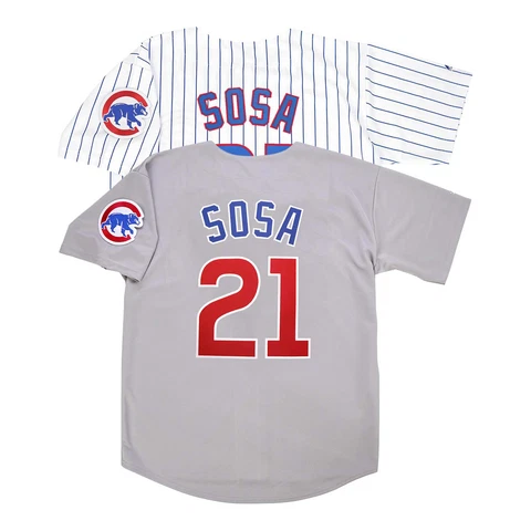 Sammy Sosa Chicago Cubs Home White & Road Grey Men's Jersey w/ Patch Cover