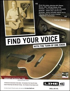 Adrian Belew Line 6 Variax Acoustic 700 guitar ad 8 x 11 advertisement print - Picture 1 of 3