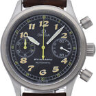 Omega Dynamic Chronograph Overhauled 5290.50 Ss/Leather Men'S Watch Black