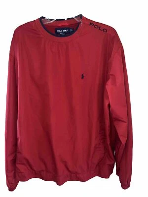 Chaqueta cortavientos Pullover roja vintage Ralph Lauren Polo GOLF PARA HOMBRES talla grande L Foto 1 de 4