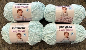 4 Skeins Bernat Baby Velvet BLEACHED AQUA 10.5 Oz Each SAME LOT - Picture 1 of 2