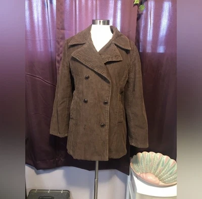 Maurices Corduroy Pea Coat Brown  M - Image 1 of 4