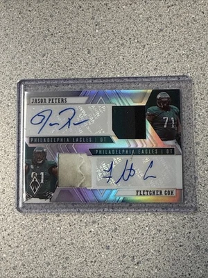 Phoenix Jason Peters & Fletcher Cox 2020 parche doble automático/50 juego usado y sucio  Foto 1 de 4