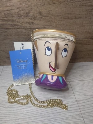 Bolsa tiracolo Danielle Nicole Disney Parks Beauty and the Beast Chip xícara de chá nova com etiquetas - Imagem 1 de 4