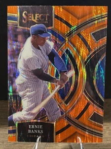 2024 Panini Select Ernie Banks Premier Level Orange Flash Prizm Cubs HOF - Picture 1 of 2