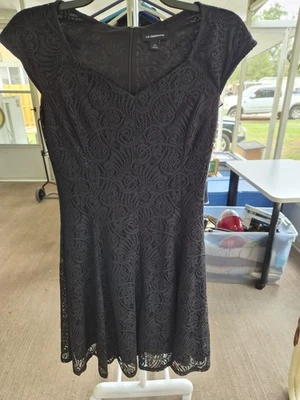 Liz Claiborne Women's Little Floral Lace Black Dress Size 10 - Image 1 of 4