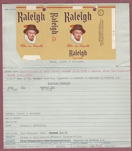 Paquete de tabaco cigarrillo vacío certificado de registro 1961 México #1000 - Imagen 1 de 1