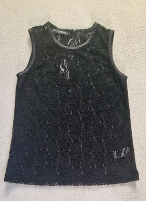 Camiseta sin mangas Dolce & Gabbana para mujer negra de encaje talla IT 40 NUEVA CON ETIQUETAS Foto 1 de 4