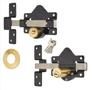 70 mm Weitwurf Torschloss | Doppelverriegelung für zusätzliche Sicherheit | 2 Sets - Bild 1 von 9