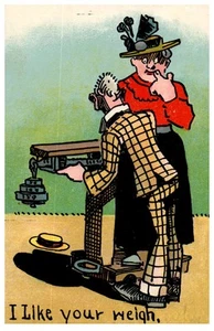 I Like Your Weigh Cartoon Humor Vintage Postcard (PM 1908) 0383 - Picture 1 of 2
