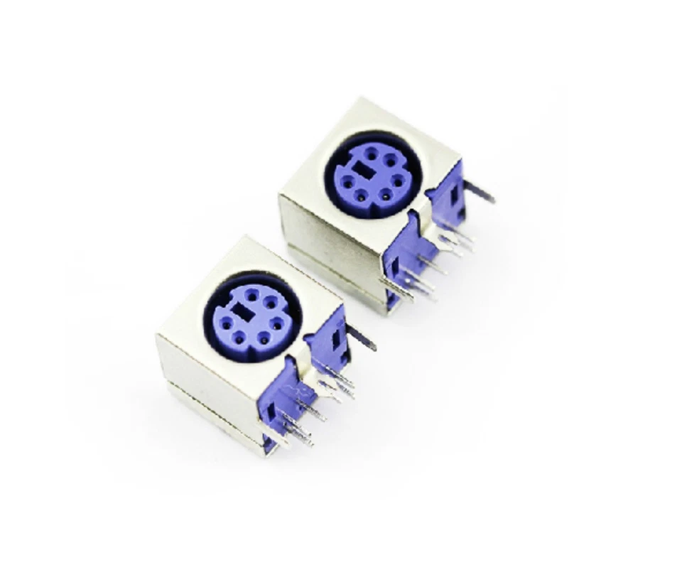 10PCS MINI 6PIN FEMALE PCB MOUNT PS2 JACK mouse keyboard plug connector (Purple) - Image 1 of 1