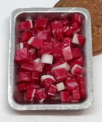 Dolls House Diced Steak On A Metal Tray Tumdee 1:12 Scale Miniature Butcher Meat - Image 1 of 4