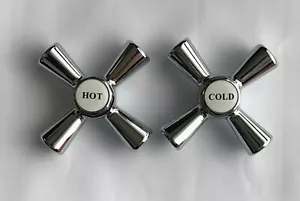 A pair Kreuz Cross handles with Hot & Cold Buttons - Picture 1 of 3