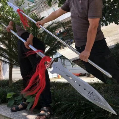 Chinese KUNGFU Lance Sword Manganese Steel Spearhead Sharp Outdoor Long Spear - Image 1 of 4