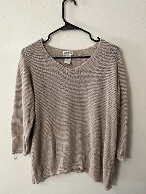 Suéter Orvis Mujer XL Crema Scoop Tejido Playa Abierta Verano Encubrimiento Rosa Foto 1 de 4
