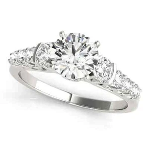 1.75 Ct Round Cut lab Grown Diamond Bridal Ring 14K solid White Gold size 6 - Picture 1 of 5