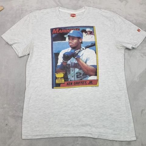 Seattle Mariners Shirt Mens Large Grey MLB Baseball Team Ken Griffey Jr The Kid Cover