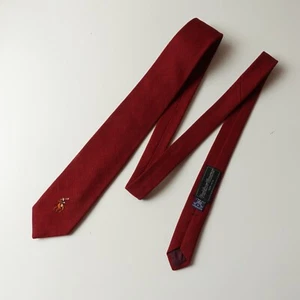 Vintage 70s Polo Ralph Lauren Linen Hand Made Neck Tie Pony Horse Red 54" x 3" - Picture 1 of 12