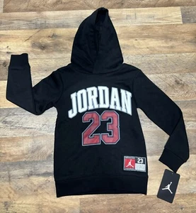 New Air Jordan 23 Hoodie Black/White-Red Kids Size 4 Little Boys NWT - Picture 1 of 6