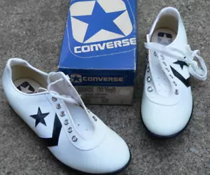 Vintage Converse Stollen 1984 Olympische Sonderedition Box weiß schwarz Stern Bronco 9 - Bild 1 von 5