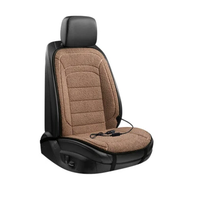 Car Heated Seat Cover Cushion Lamb Wool Chair Cover Warmer Pad 12V Winter Warm - Image 1 of 4