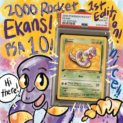 Pokémon 2000 Ekans 1st Edition Rocket 56/82 GEM MINT PSA 10 Vintage Rare - Image 1 of 4