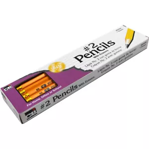 Charles Leonard Pencil, #2, Yellow with Eraser, Unsharpened, Box of 12 - Picture 1 of 1