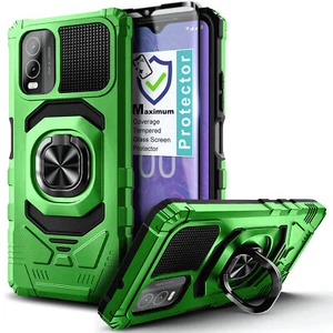 For Nokia C210 Case Shockproof Ring Kickstand Phone Cover with Tempered Glass - Picture 1 of 26