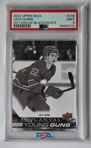 2022-23 Upper Deck Young Gun Canvas Black & White #C99 Jack Quinn *PSA 9* - Bild 1 von 4