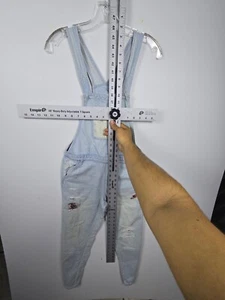 The Children's Place Denim Overalls Kids Girls 14 Blue Distressed Front Pockets - Picture 1 of 7