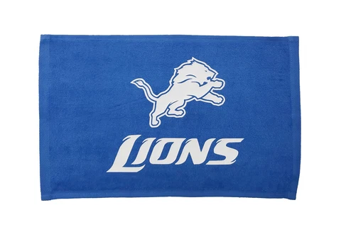 NFL Detroit Lions Blue Rally Towel White Logo 11" x 18" 100% Cotton Cover