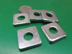 Vierkantscheibe aus verzinktem Stahl, 5/16 Zoll Schraubengröße, 0,875 Zoll Vierkant, 10 Stück - Bild 1 von 12