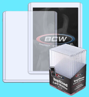 10 BCW 168pt 4.25MM THICK TOPLOADERS Trading Card Holder Sports Topload Rigid - Image 1 of 3