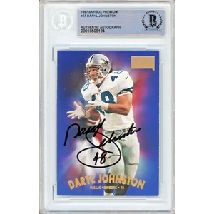 1997 Skybox Premium #57 Daryl Johnston Signed Card AUTO Beckett Slabbed Cowboys - Picture 1 of 5