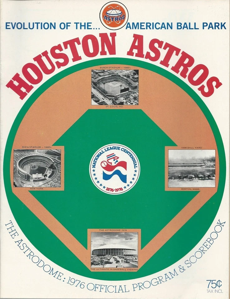 ASTROS VS 1976 WORLD CHAMPION CINCINNATI REDS UNSCORED PROGRAM/ASTRODOME Foto 1 de 1