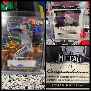 2024 Leaf Metal Ethan Holliday #CA-EH1 Classic Art 1/1 Auto Autograph RC Rookie - Picture 1 of 7