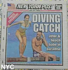 Derek Jeter Shirtless Minka Kelly New York Post 11/19/2009 - Picture 1 of 3