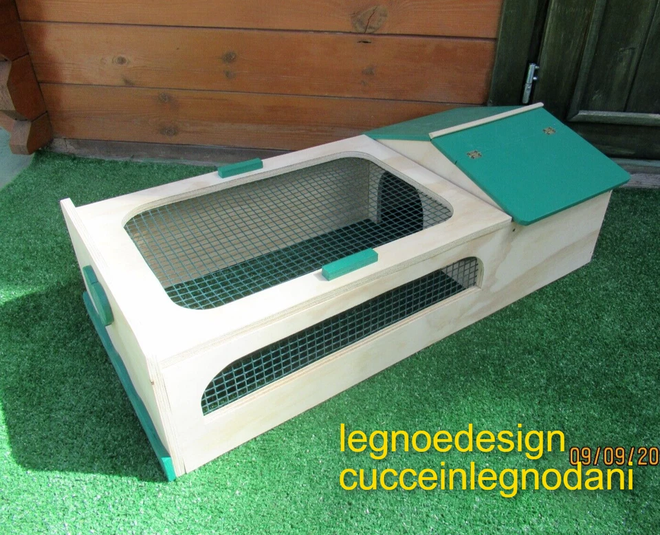 Caisse Pour Tortues Avec Terrarium Fond Revêtu De Maille 80x40x21h - Photo 1/4