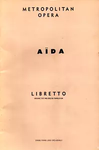 Metropolitan Opera Libretto Giuseppe Verdi Aida Program - Picture 1 of 3
