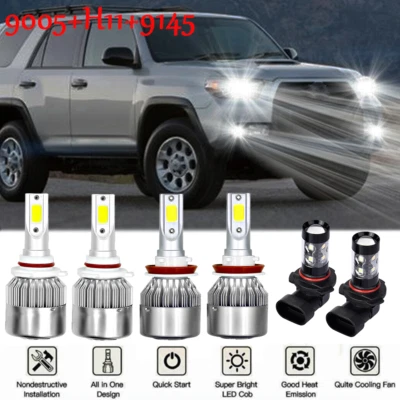 Combo de faros LED de haz alto bajo + faros antiniebla + para Toyota 4Runner 2006-2009 Foto 1 de 4