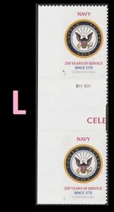 US 6004 Navy 250 Years F horz gutter plate pair L MNH 2025 - Picture 1 of 1