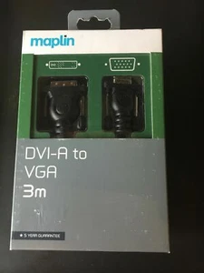 Certified High Quality Maplin Branded DVI-A to VGA Cable 3M - Picture 1 of 3