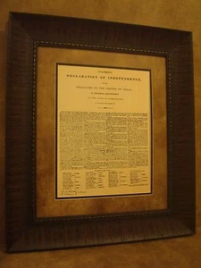 Texas Unabhängigkeitserklärung eingerahmt in rustikalem braunem Rahmen - Bild 1 von 12
