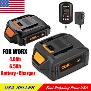 6.5Ah For WORX 20V MAX Extend Lithium Battery WA3520 WA3525 WA3575 or Charger - Picture 1 of 32
