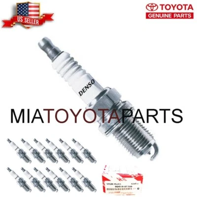 12 Set OEM 2001-2005 Toyota Sequoia 2000-2005 Tundra V8 Spark Plugs 90919-01166 - Image 1 of 4