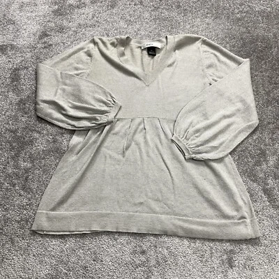 Kikit Suéter Mujer Pequeño Grande Suave Brillante Plateado Metálico Damas Sudadera Foto 1 de 4