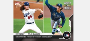 2020 TOPPS NOW WORLD SERIES SP PREVIEW CARD DUSTIN MAY TYLER GLASNOW #WSM-12 - Picture 1 of 1