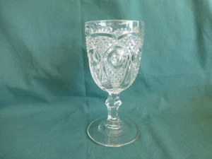 Flint Bullseye With Diamond Point Early American Pattern Glass Goblet # 3 - Picture 1 of 5